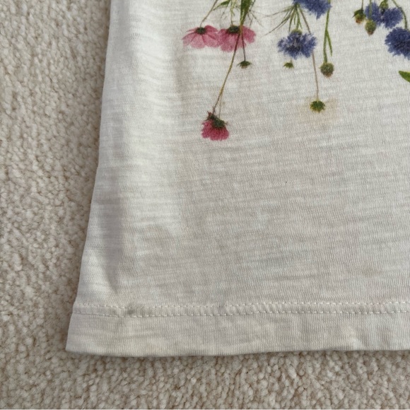 Sleeveless Flower Dress V Neck Ivory/Cream 100% Cotton Made in USA Size Small - Picture 8 of 9